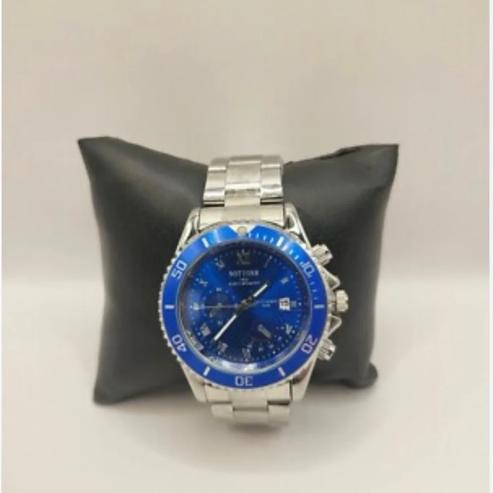NOTIONR Blue Dial Chronograph Silver Stainless Steel Quartz Watch